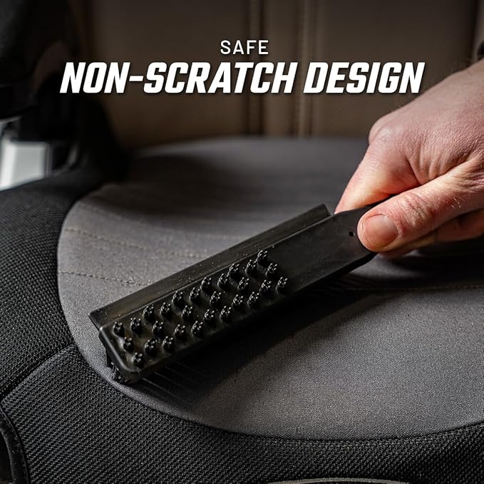 Slick Products Heavy-Duty Rubber Interior Hair Removal Brush – Automotive Carpet & Upholstery Cleaning Tool for Cars, Trucks, SUVs & RVs – Lifts Hair, Dirt & Debris from Vehicle Interiors