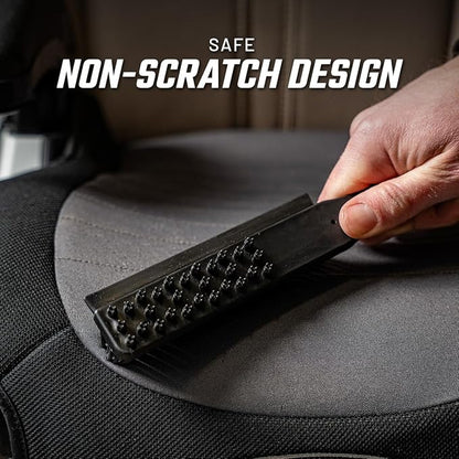 Slick Products Heavy-Duty Rubber Interior Hair Removal Brush – Automotive Carpet & Upholstery Cleaning Tool for Cars, Trucks, SUVs & RVs – Lifts Hair, Dirt & Debris from Vehicle Interiors