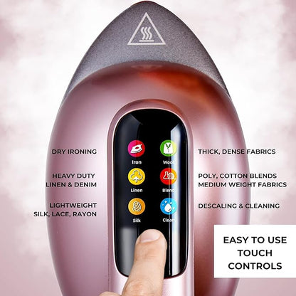 SALAV DuoPress Smart Deluxe Steam Station, Garment Steamer & Iron, 6ft Extra-Long Hose, Auto-Off Safety, Digital Display, 7 Steam Levels, 1.1L Water Tank, Dry Iron Mode & Steam Burst