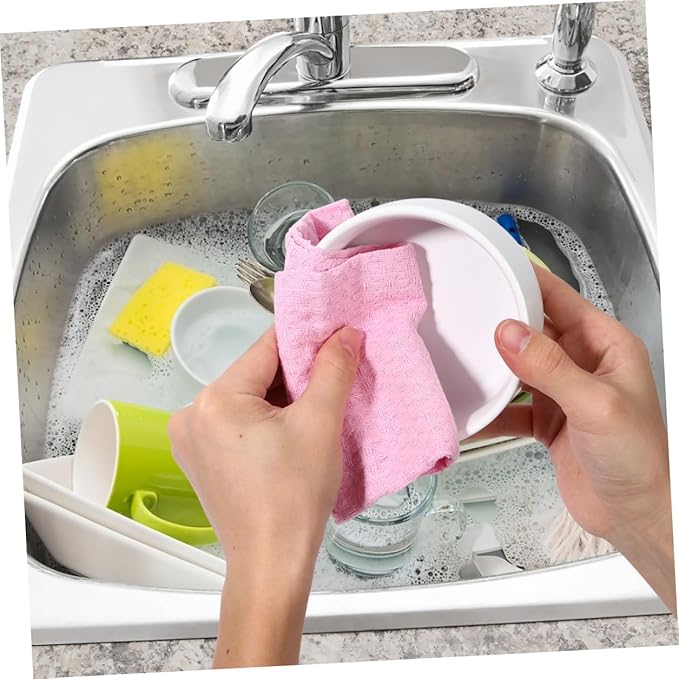 NOLITOY 4pcs All-Cotton Dish Cloth Set, Thickened Kitchen Towels with High Water Absorption, Sturdy Non-lint Cleaning Wipes for Household and Dishwashing Use
