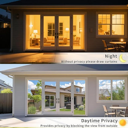 Window Privacy Film One Way Daytime Mirror Tint Treatments UV Heat Control Vinyl Stickers Sun Block Glass Paper Door Covering Reflective 23.6 Inch x 6.5 Feet Silver