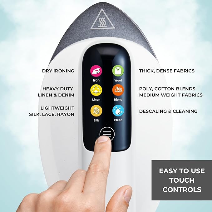 SALAV DuoPress Smart Deluxe Steam Station, Garment Steamer & Iron, 6ft Extra-Long Hose, Auto-Off Safety, Digital Display, 7 Steam Levels, 1.1L Water Tank, Dry Iron Mode & Steam Burst