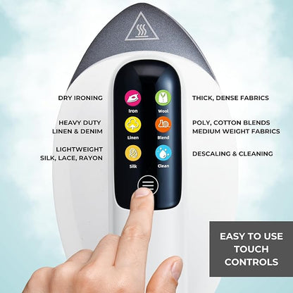 SALAV DuoPress Smart Deluxe Steam Station, Garment Steamer & Iron, 6ft Extra-Long Hose, Auto-Off Safety, Digital Display, 7 Steam Levels, 1.1L Water Tank, Dry Iron Mode & Steam Burst