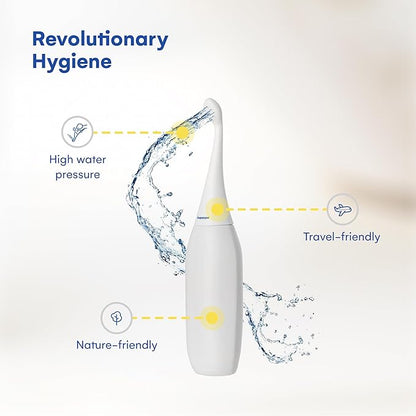The Original HAPPYPO Travel Bidet - Handheld Bidet for Gentle Cleansing - Portable Hygiene Bottle for Home or Travel - Replaces Wet Wipes and Douche Bottles for Women