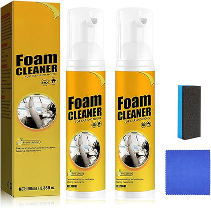 All Purpose Rinse Cleaning Spray, Multi-purpose Foam Cleaner, Car Interior Cleaners, For Leather Car House and Kitchen (2PC)