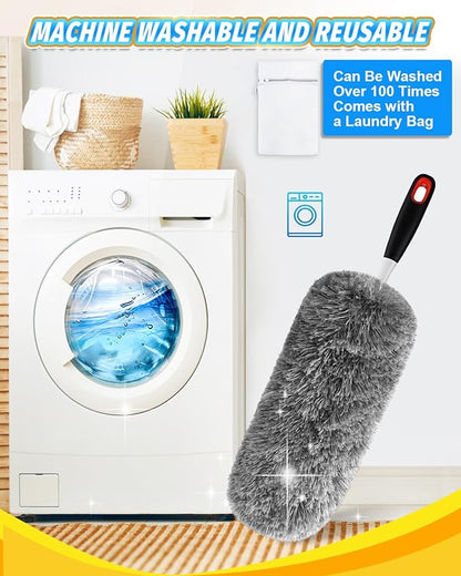 KEEPOW Upgraded Reusable Duster Refills Compatible with OXO Duster, Microfiber Dusters Refill for Cleaning, Compatible with OXO Good Grips Microfiber Extendable Duster, 2 Pack(Handle Not Included)