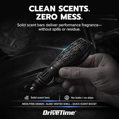 Drive Time Reusable 12V Plug-in Car Air Freshener Refill – Power Fresh, Auto Shut-Off, Plug-In Convenience, No Batteries Needed – Includes 4 Scent Bars for Up to 30 Days of Freshness