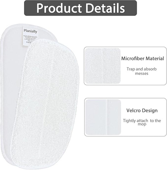 Reusable Steam Mop Pads Set, 6 Pack Steam Mop Pads & 2 Universal Microfiber Cloths, Compatible with KGHKGH, Sprobil, Rvwsx Steam Mops or Cleaners, Washable Replacement Pads for Floor Cleaning