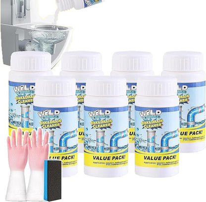 Wild Tornado Sink and Drain Cleaner, Wild Sink and Drain Cleaner - Foam Clog Remover for Kitchen Sinks, Bathroom Pipes, Toilets | Fast-Acting Formula (7pcs)