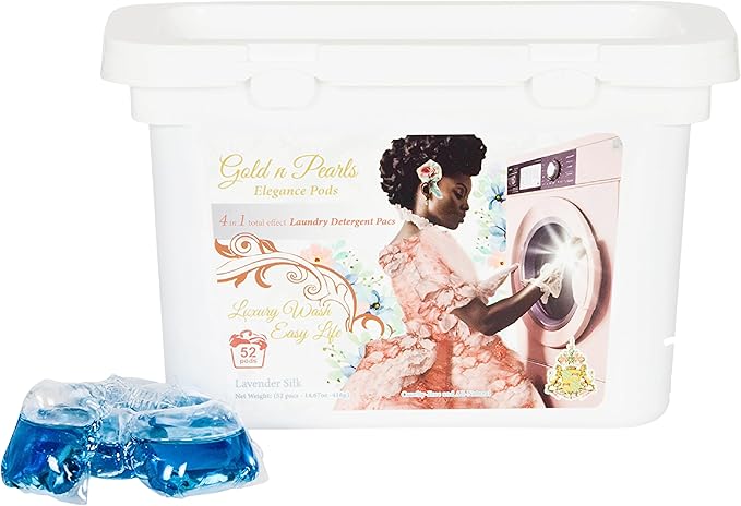 4-in-1 Laundry Pods, Lavender Silk Scent - Stain Remover, Fabric Softener, Fresh Scent & Deep Clean, 52 Count