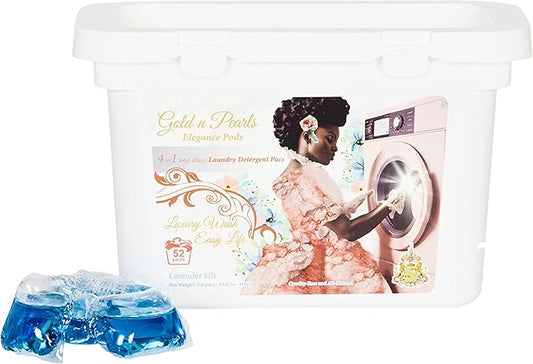 4-in-1 Laundry Pods, Lavender Silk Scent - Stain Remover, Fabric Softener, Fresh Scent & Deep Clean, 52 Count