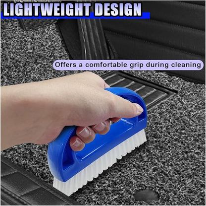 YoRise 2PCS Car Carpet Cleaning Brush, Stiff Bristle Floor Scrub Brush, Portable Car Cleaning Kit, Automotive Wash Brushes for Vehicles Interiors, Home, Floor Mat, Leather Seat (Blue)