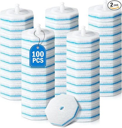 100PC Toilet Bowl Wand Refills, Replacement Heads for Bathroom Washroom Cleaning Pads, Disposable Toilet Brush Refills Compatible with Household Brushes Scrubbers Cleaning Refill Pads Local Stock