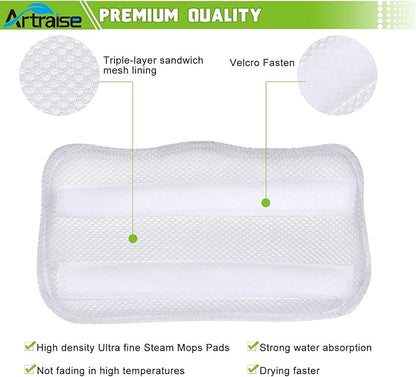 Artraise 6 Pack Microfiber Steam Mop Pads Replacement Washable for Shark Steam Mop SK Series SK410 SK435CO SK460 SK140 SK141 S3101 SK3102 S3250 S3251