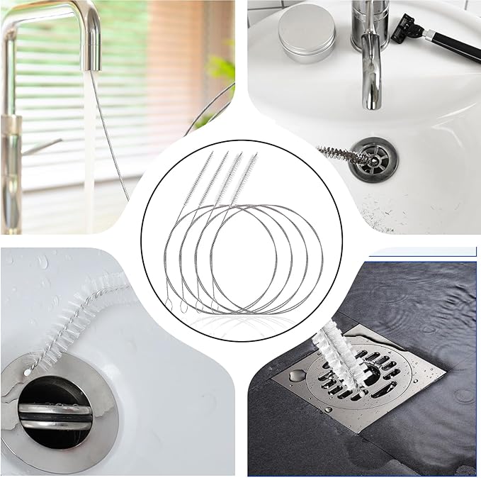 TIESOME 40" and 47" Straw Cleaner Brush, 4PCS Kegerator Feeding Tube Siphon Hose Sunroof Drain Refrigerator Drain