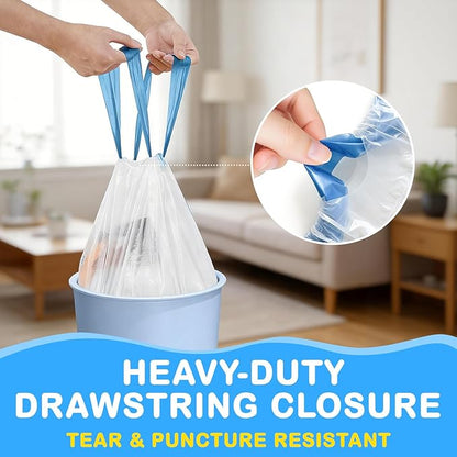 100Ct 4 Gallon Small Trash Bags, Blue Ocean Garbage Bags, Scented Trash Bags, Odor Resistant with Drawstring
