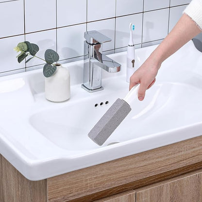 7 Pack Pumice Stone for Toilet Cleaning, Pumice Stone Toilet Bowl Cleaner, Pumice Scouring Stick with Handle, Powerfully Cleans Hard Water Rings, Replaceable Design