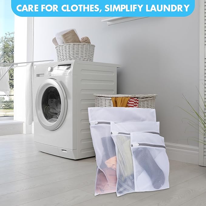 8 Pack Mesh Laundry Bags for Delicates, Laundry Bags Mesh Wash Bags in 7 Sizes (Include Bra and Lingerie Wash Bags), Lingerie Bags for Washing Delicates, Garment Bag for Washing Machine