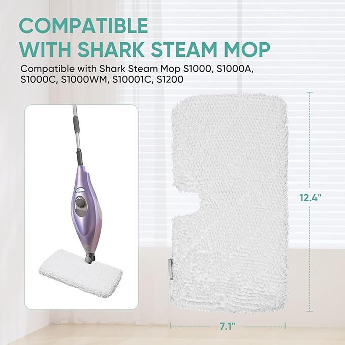 3 Pack S3501 S3601 Steam Pocket Mop Pads for Shark S3500 Series S3501 S3601 S3550 S3901 SE450 S3801CO S3601D S2901 S2902 Steam Mop Pads Washable