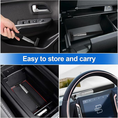 2 Pcs Car Mirror Wiper, 38.6in Handle Car Side Mirror Squeegee, Car Mirror Squeegee, Side Mirror Squeegee, Mini Squeegee for Rainy Foggy Weather