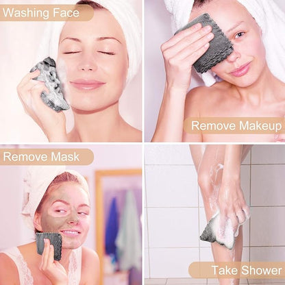 Syhood 12 Pieces Face Wash Cloth 12 x 12 in Makeup Remover Cloths Towel Coral Velvet Facial Microfiber Soft Fast Drying Facial Cleansing Towel for Face(Dark Grey)