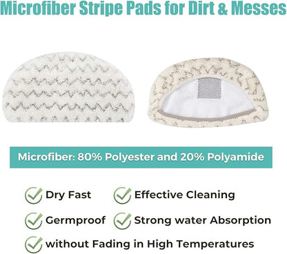 6 Pack Steam Mop Pads Replacement for Bissell Powerfresh Steam Mop 1940 1440 1544 1806 2075 Series, Model 19402 19404 19408 19409 1940a 1940f 1940q 1940t 1940w Washable Cleaning Pad
