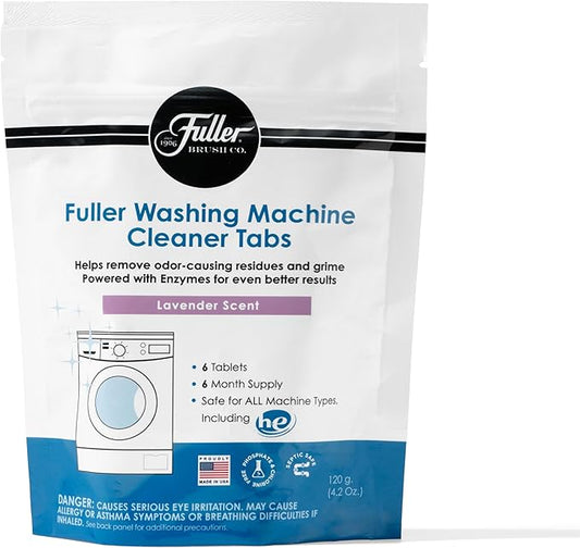 Fuller Washing Machine Cleaner Tablets – Washer Cleaner for Front Load, Top Load - Removes Odor, Dirt, Grime, Lavender Scent, Septic Safe (Pack of 2)