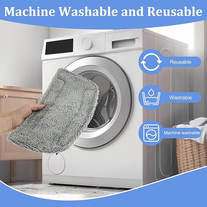 4 Pack Steam Mop Pads Compatible with GorFanty GF-6610B/GF-6610, Neugo NE033/NE033M & Mxnsewr, Washable Microfiber Steam Mop Replacement Pads for Multi-Surface Cleaning
