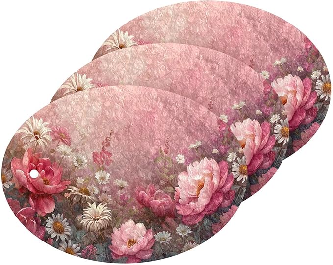 Peony Flower Kitchen Scrub Sponges, Pop-up Kitchen Cleaning Sponges Reusable Dish Washing Sponges for Bathroom Household Cleaning 3 Pack - Non Scratch Scrubber