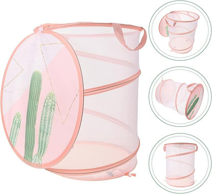 Ciieeo Foldable Laundry Hamper Multi-use Clothes Storage Organizer for Toys Supplies Pet Items Space-saving Net Basket Lightweight Portable Design for Bedroom Bathroom Storage