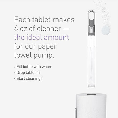 simplehuman Multi-Surface Cleaning Tablets, Eco-Friendly, Safe Around Kids & Pets, Geranium Scent, 12 Pack Tablets (Makes 72 oz of Spray Cleaner)