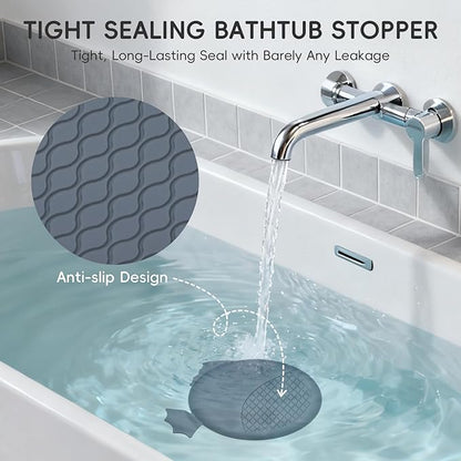 Bathtub Drain Hair Catcher, Wokdada Fast Drainage Shower Drain Hair Catcher, Reversible 304 Stainless Steel Drain Protector with Silicone Stopper for Bathroom