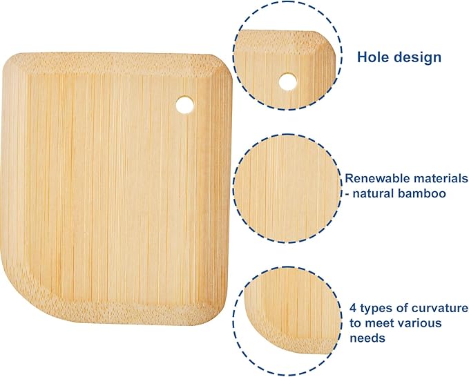 Cast Iron Scrubber - 316 Stainless Steel with Silicone Core, Bamboo Scraper, Perfect Cleaner Set for Cast Iron Pans, Skillets, Pots, Woks