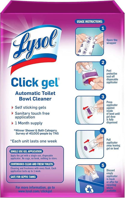 Lysol Automatic Toilet Bowl Cleaner, Lavender, (Pack of 4, 24 Count Total)