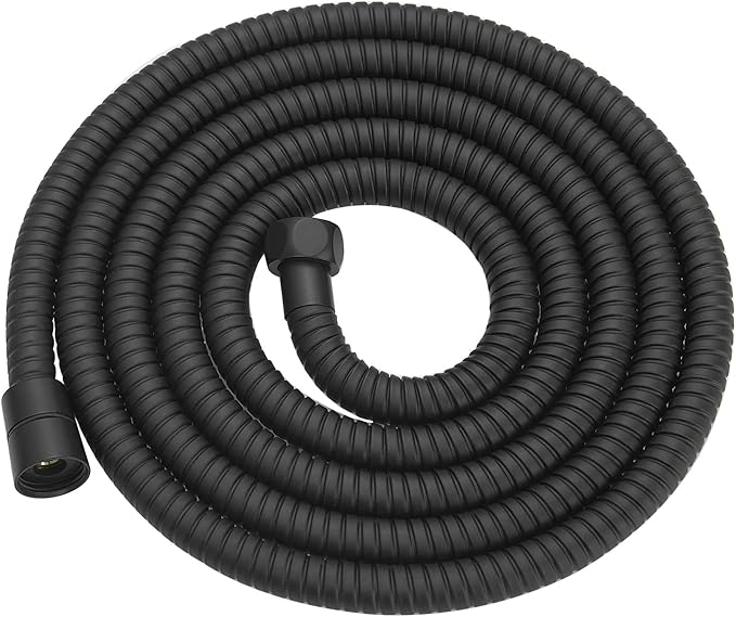 RUMOSE 98 inches Shower Hose Shower Head Extension Hose Extra Long Stainless Steel Shower Tube Attachment Flexible Handheld Shower Sprayer Hose, Matte Black
