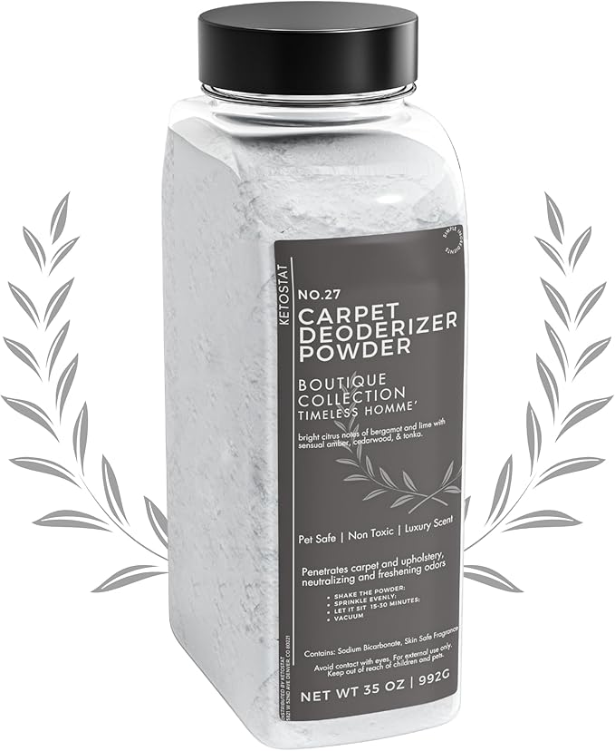 Carpet Deodorizer 35 Oz Carpet Freshner Powder, Hotel Scent Upholstery Deodorizer Vaccuum Safe Pet Odor Eliminator for Home - Luxury Room Deoderizer Timeless Homme
