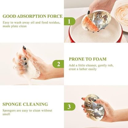 Horse Kitchen Scrub Sponges, Pop-up Kitchen Cleaning Sponges Reusable Dish Washing Sponges for Bathroom Household Cleaning 3 Pack - Non Scratch Scrubber