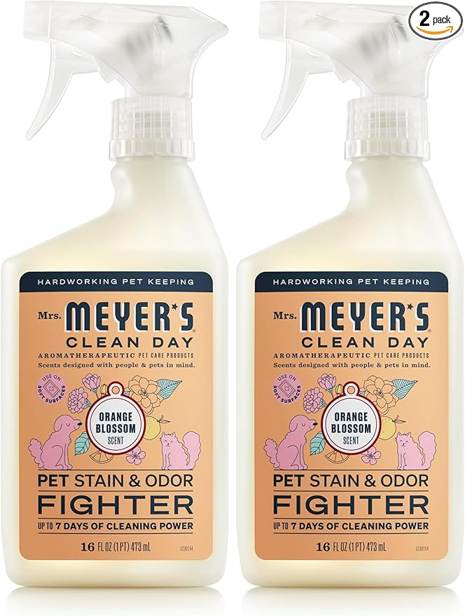 Mrs. MEYER'S CLEAN DAY Pet Stain & Odor Fighter,Orange Blossom Scent,16oz,(Pack of 2)