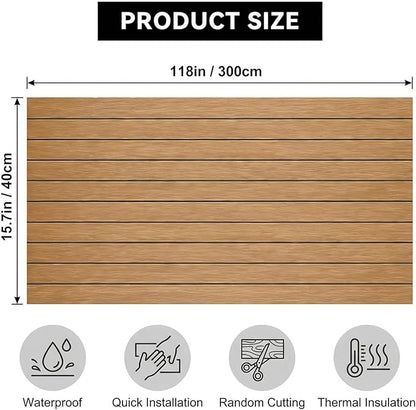 3D Wall Panels Peel and Stick – 15.74" x 118" PVC Faux Texture Wall Covering, Self Adhesive Waterproof DIY Accent Wall for Living Room, Bedroom, Sofa Background & Kitchen Backsplash, Covers 12.9 sq.ft