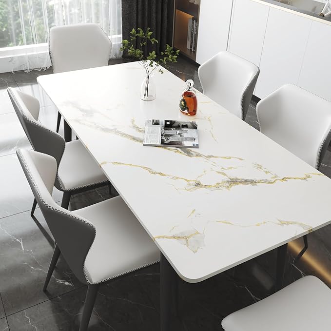 LACHEERY 15.8"x276" Gold White Marble Peel and Stick Countertop Contact Paper Waterproof Self Adhesive Marble Wallpaper for Bathroom Kitchen Counter Contact Paper Marble Vinyl Wrap for Countertops