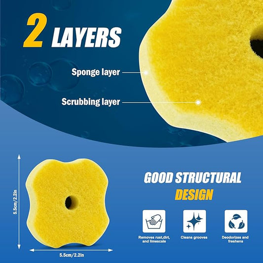 50PCS Toilet Bowl Wand Refills, Replacement Heads for Bathroom Washroom Cleaning Pads, Disposable Toilet Brush Refills Compatible with Household Brushe Scrubber Cleaning Refill, Lemon Fresh Yellow