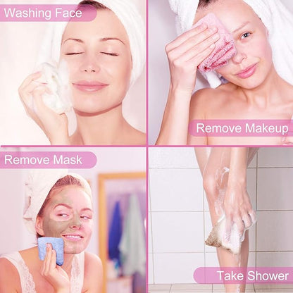 Syhood 12 Pieces Face Wash Cloth 12 x 12 in Makeup Remover Cloths Towel Coral Velvet Facial Microfiber Soft Fast Drying Facial Cleansing Towel for Face(Assorted Color)