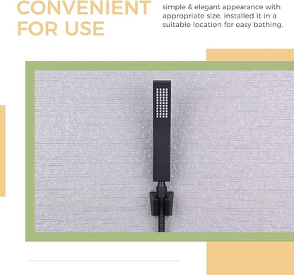 Hand Held Shower Bracket with Two Slot, Aomasi Handheld Shower Head Hose Hanger, ABS Plastic Bidet Sprayer Handle Holder Wall Mount, Matte Black