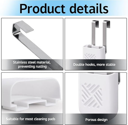 moonoom 2Pcs Toilet Tank Cleaning Tablet Holder,3.7'' x 2.9'' x 0.7'' Toilet Tank Bleach Tablet Bracket, Hanging Toilets Bowl Cleaner Carrier for Preventing Dissolved Residue From Polluting Water Tank
