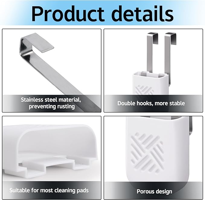 moonoom Toilet Tank Cleaning Tablet Holder, 3.7'' x 2.9'' x 0.7'' Toilet Tank Bleach Tablet Bracket, Hanging Toilets Bowl Cleaner Carrier for Preventing Dissolved Residue From Polluting Water Tanks