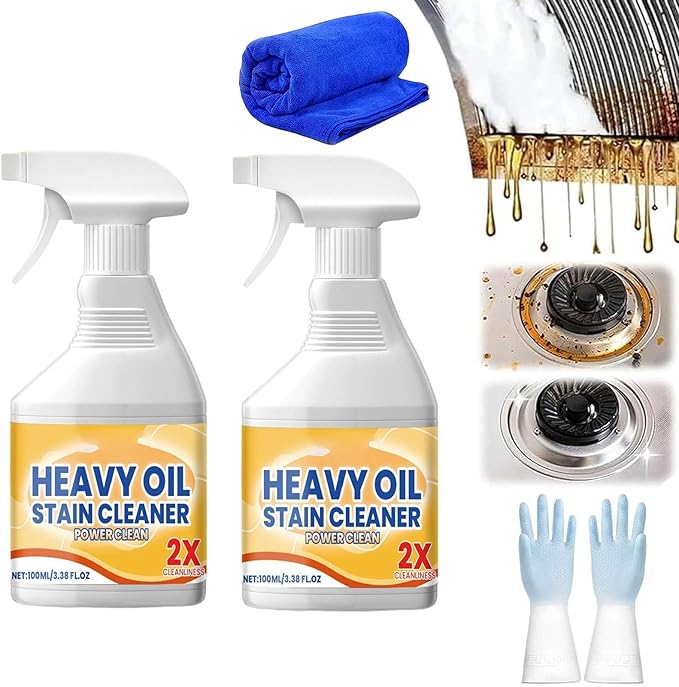 Kitchen Cabinet Cleaners and Polishers, All-Purpose Kitchen Heavy Oil Cleaning Agent, Grease Remover, Multipurpose Kitchens Cleaner Spray for Countertops,stovetop, Ovens and Appliances (2Pcs)