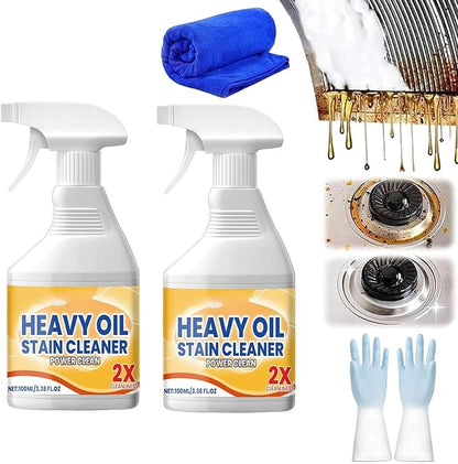 Kitchen Cabinet Cleaners and Polishers, All-Purpose Kitchen Heavy Oil Cleaning Agent, Grease Remover, Multipurpose Kitchens Cleaner Spray for Countertops,stovetop, Ovens and Appliances (2Pcs)