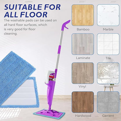 Mop Pads Replacement for Rejuvenate Microfiber Mop, Compatible with Rejuvenate Click N Clean Multi-Surface Spray Mop, Resuable Microfiber Mop Refill Head, Easy to Replace, Machine Washable（3 Pack）