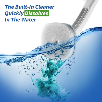 oshang Disposable Toilet Brush 2 Pack- Toilet Bowl Cleaner, Toilet Cleaning Supplies, Toilet Brush with Holder, 28 Refills for Deep Cleaning and Hygienic Bathroom Maintenance