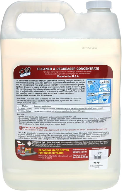 Oil Eater Original 1 Gallon Cleaner,Degreaser - Dissolve Grease Oil and Heavy-Duty Stains – Professional Strength,(Pack of 2)